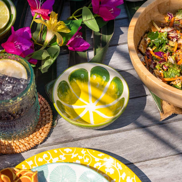 Lime Dip Bowl on outdoor table setting - view 2