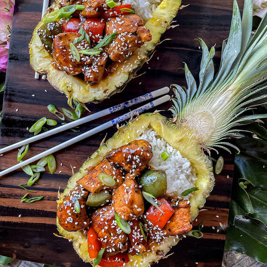 Honeyed BBQ Pineapple Bowls