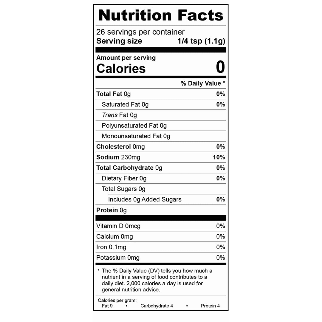 Caribbean Heat Seasoning Nutrition Facts