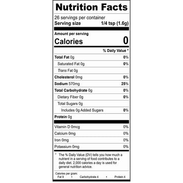Celery Seasoning Sea Salt Nutrition Facts