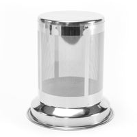 The Glass Tea Mug Infuser is a stainless steel, cylindrical infuser with a solid top and base, perfect for brewing loose leaf tea in your favorite clear glass mug or any heat-resistant glass vessel.
