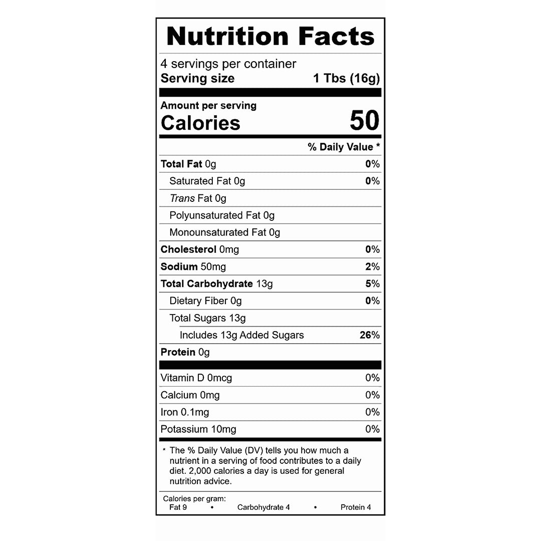Himalayan Salted Honey Jar Nutrition Facts