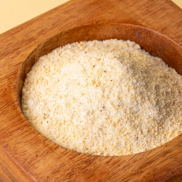 Honey Truffle Sea Salt in wooden bowl