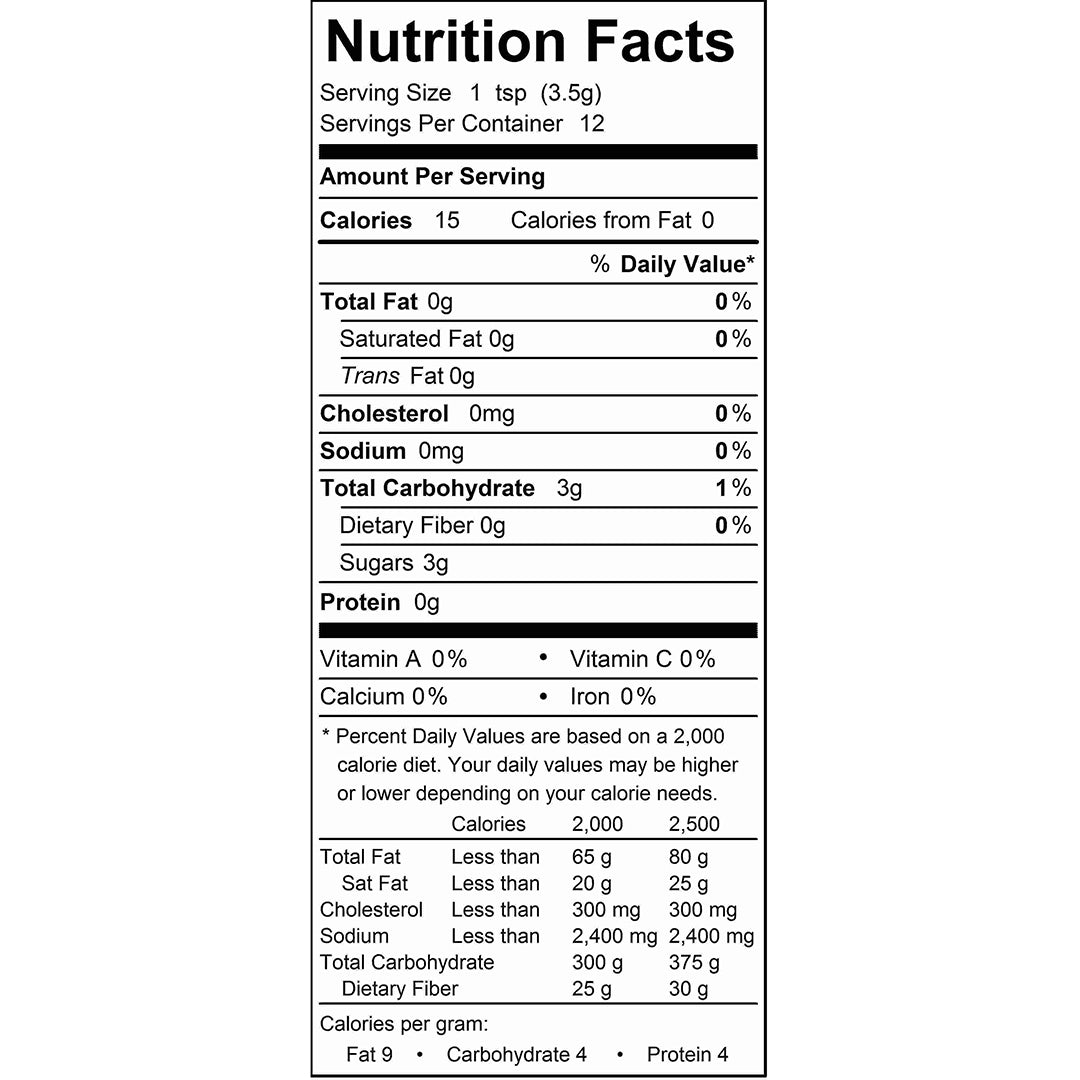 Key Lime Sugar Nutrition Facts