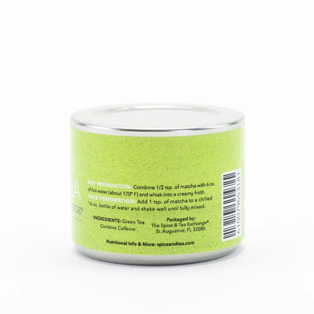 Ceremonial Matcha Tea (0.7 oz tin) - back label