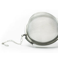 The Mesh Ball Infuser is a metal loose leaf tea infuser with fine mesh and a small attached chain, shown on a white background.