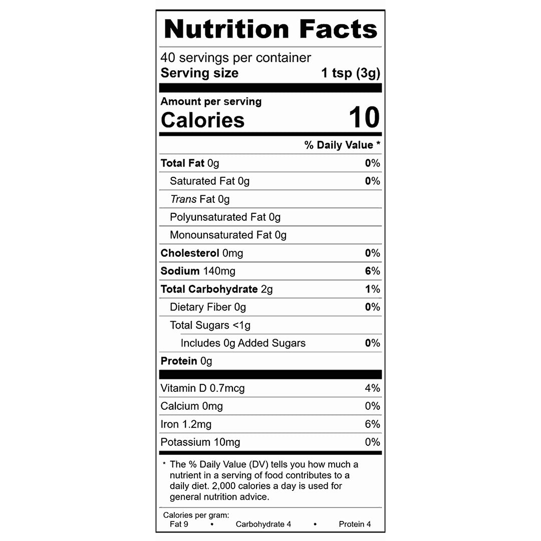 Nashville Hot Seasoning Nutrition Facts