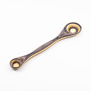 Natural double-ended spoon with 1 tsp and 1 tbsp on each side - view 1