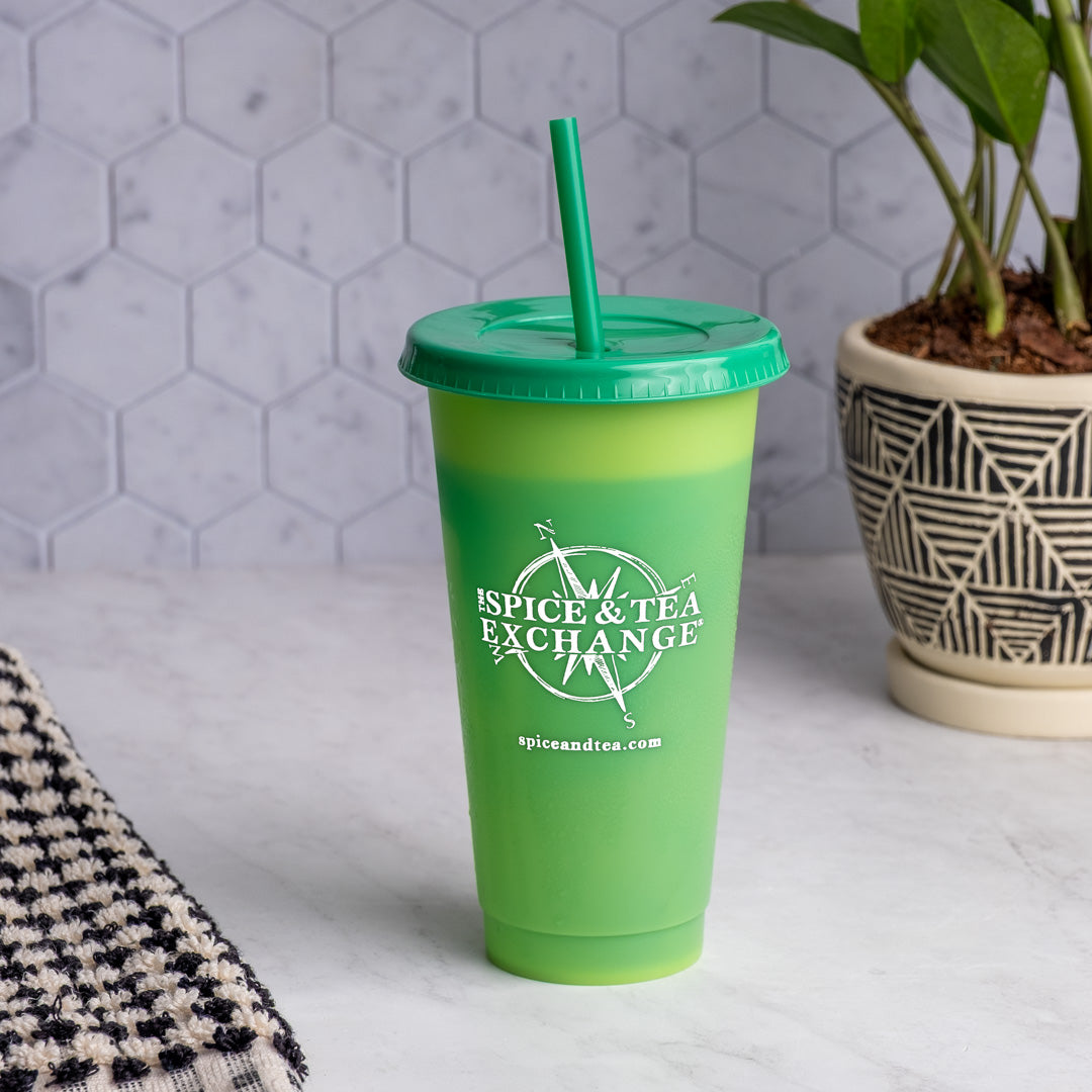 Reusable Iced Tea Cup With Straw - Lime Green - view 1
