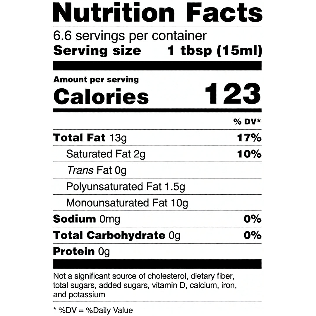 Rosemary Garlic Chili Extra Virgin Olive Oil - Mini Nutrition Facts