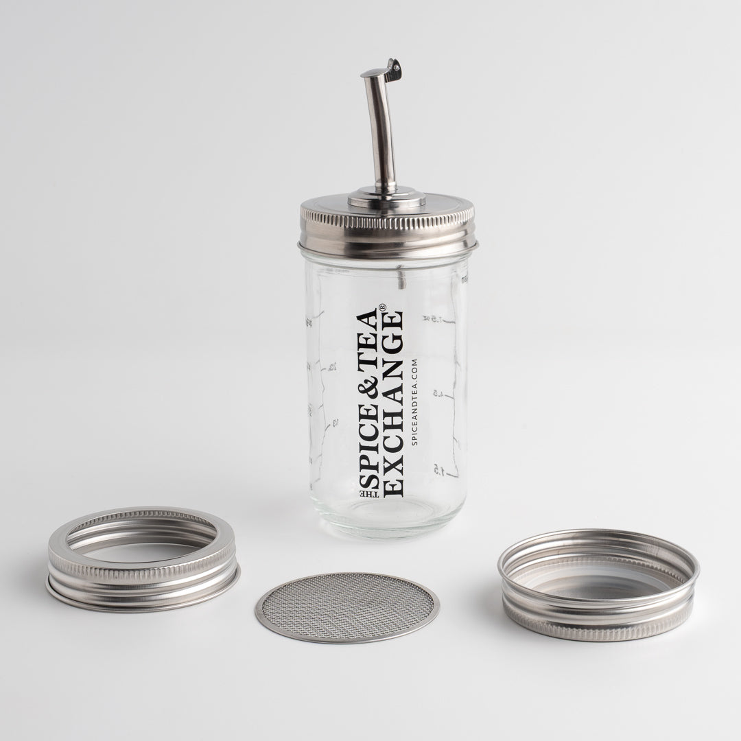 The Spice & Tea Exchange branded Shake Strain & Pour Jar - contents view 2