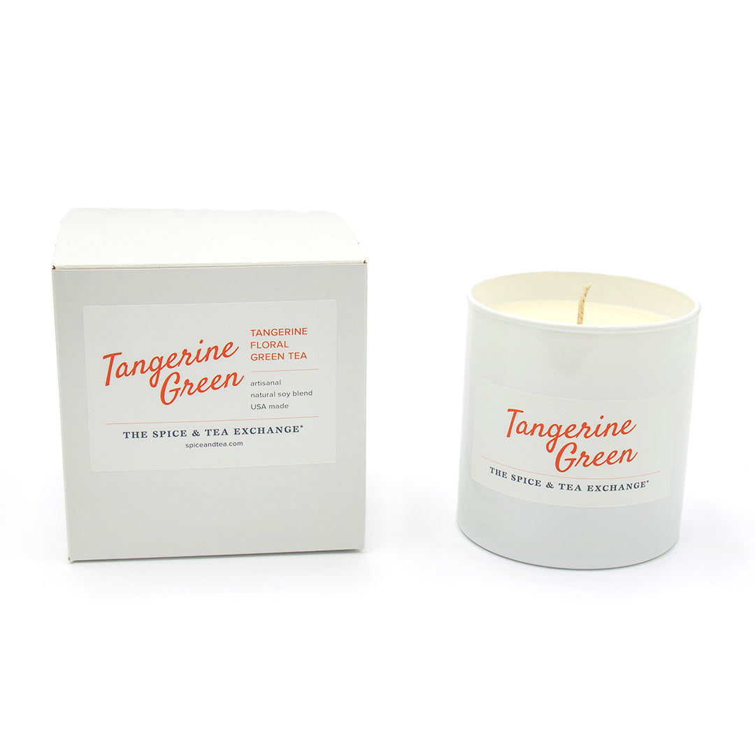 Tangerine Green Candle and Box