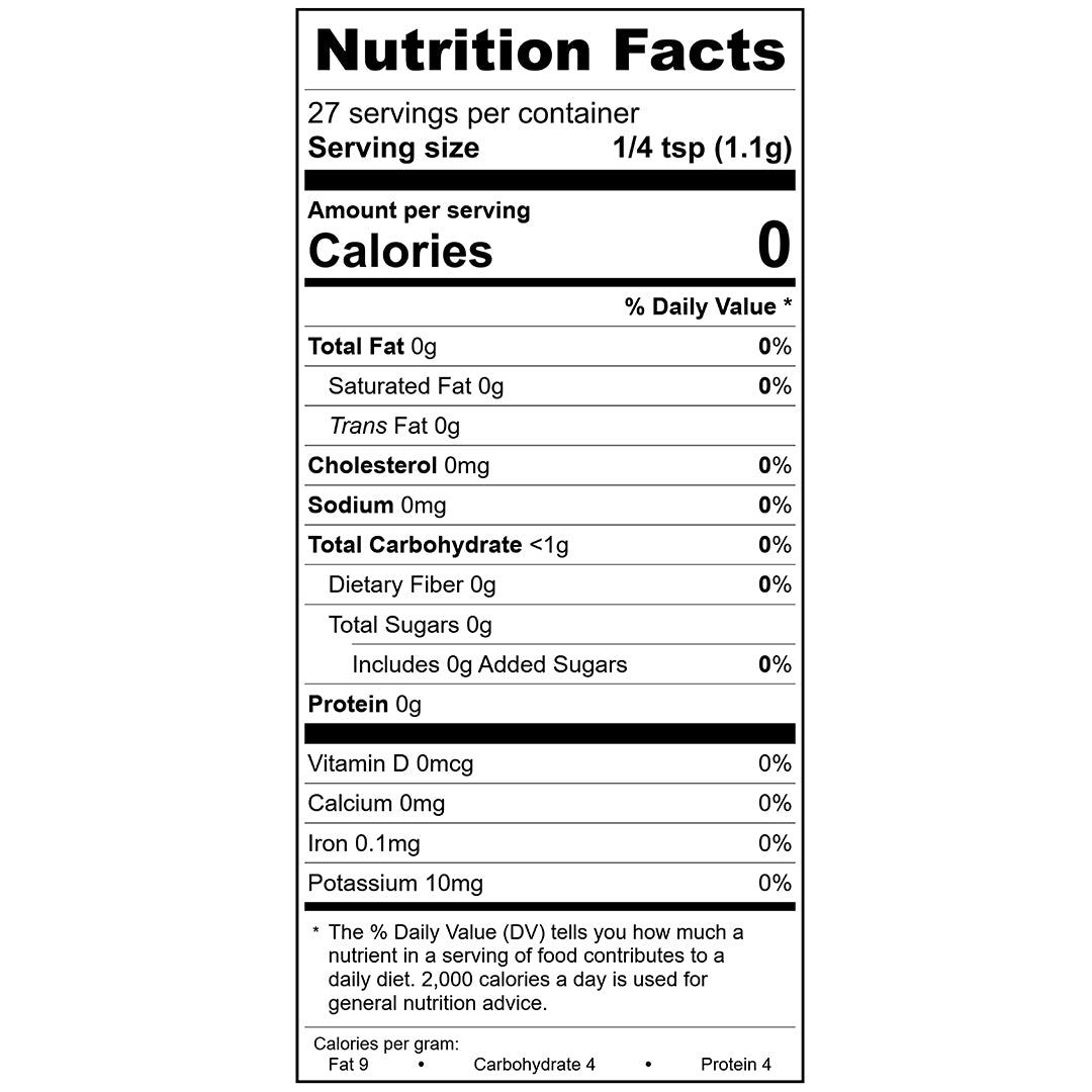 French Fry Seasoning - The Original Nutrition Facts