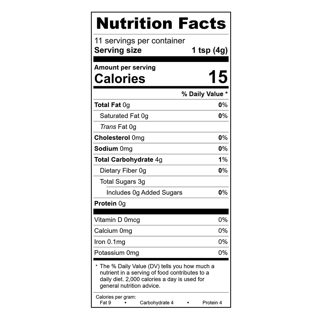 Toasted Coconut Sugar Nutrition Facts
