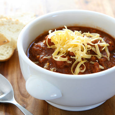 Hold the Beans Chili (Kit) Recipe in Individual Serving in White Mug